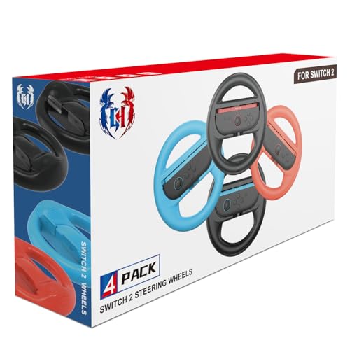 GH 4 Pack Switch 2 Steering Wheel for Nintendo Switch 2 Mario Kart World