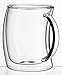 JoyJolt Caleo Collection Double Wall Insulated Glass Coffee Cups (Set Of 2) -13-Ounces