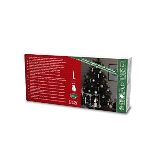 Konstsmide LED Baumbeleuchtung, 10 kabellose Baumkerzen, 3D Flamme,...