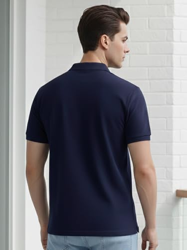 Image of Lux Cozi Men's Cotton Solid Polo Tshirt | Collar Tshirts | Half Sleeves | Stylish & Premium All Day Wear | Pack of 1