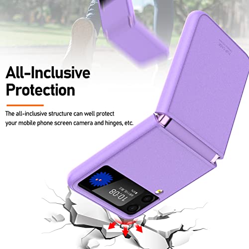 Goosebox Z Flip 3 5G Case Hinge,Samsung Flip 3 Case With Hinge Protection,Flip Z 3 Case Shockproof,Ultra Thin Hard Pc Shookproof Folding Anti-Drop Wear-Resistant For Samsung Galaxy Z Flip 3 (Purple) #TOP2