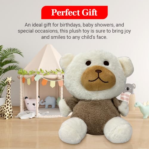Image of ADORA Hooded Teddy Bear Soft Toy - Kawaii Plushie for Kids, Cute & Huggable Baby Plush Toy, Lovable Gift for Boys & Girls, Ideal for Birthdays & Special Occasions (Teddy Brown White)