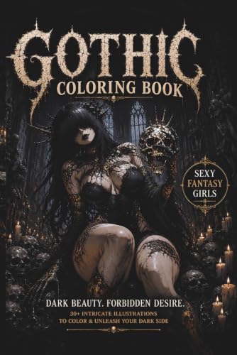 Gothic Coloring Book: 40+ Unique Dark Fantasy Girls to Color | Single-Sided Pages | Gothic Women, Witches, Skulls & Haunting Beauty for Adults image 2