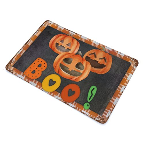 Panneau métal Halloween Citrouille Boo plaque décorative automne maison - 4