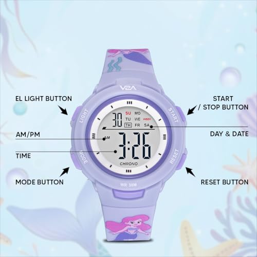 Image of V2A Kids Watch - Waterproof Multi-Functional Digital Sports Watch for Ages 5-13, 30M Water Resistance, Gift for 5-10 Year Olds