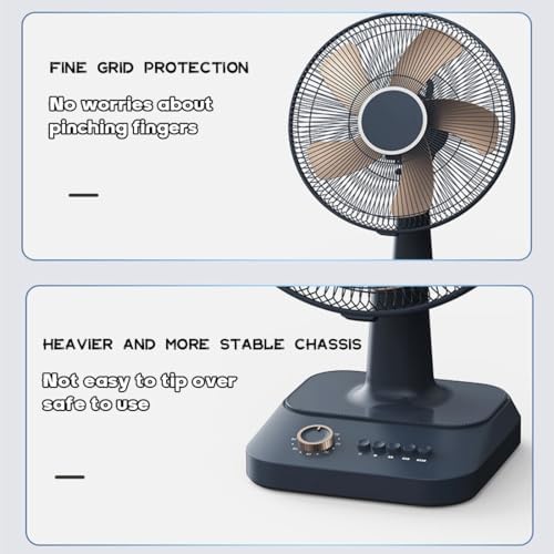 4-Speed Oscillating Desk Fan, Quiet Portable Stand Fan, 120° Rotation, Air Circulator for Home & Office, Compact Black Design, Energy Efficient Cooling