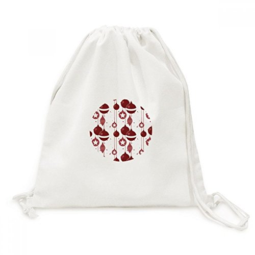 Sacs de voyage sac à cordon en toile DIYthinker motif décoration de Noël rouge pour sport