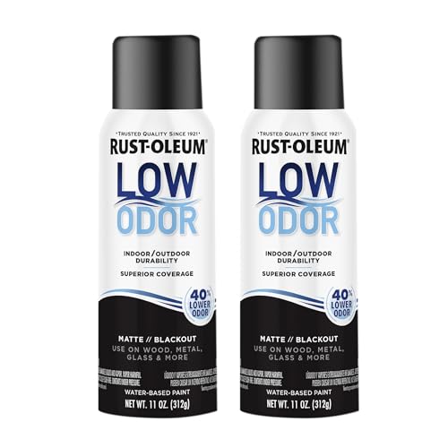 Image of Rust-Oleum Low Odor Premium Spray Paint, 11 oz, Matte Blackout, 2 Pack