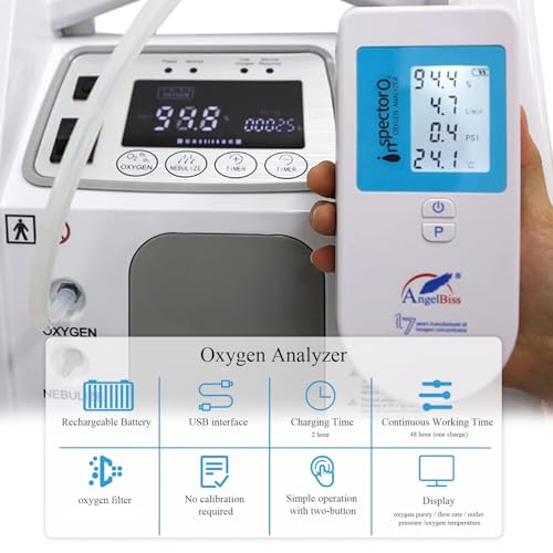 Oxygen Analyzer 4-in-1 Handheld Gas Purity & Flow Tester with LCD Display, Measures O₂ Concentration, Flow Rate (LPM), Pressure (PSI/kPa) & Temperature – Rechargeable Battery Powered - Image 5