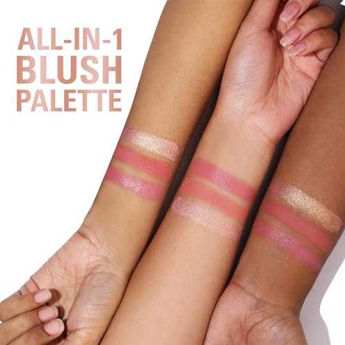 Image of Revolution Blush Icon Palette- Aura Points Rose | Cream‑Matte‑Shimmer Trio with Hyaluronic Hydration | Highly Pigmented & Buildable | Long‑Lasting Flush for Indian Skin Tones- 9.8g