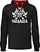 Shirtracer Wikinger & Walhalla Herren - See You in Valhalla - 3XL - Schwarz/Rot - Odin Pullover - JH003 - Hoodie zweifarbig und Kapuzenpullover für Herren und Damen