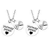 Jovivi 2 Pcs You are My Person Pinky Promise Heart Couples Necklace,Best Friend Necklace Friendship BBF Jewelry Valentines Day Lover