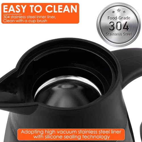 Carafe à café thermique 2L en acier inoxydable or rose