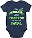 Produktbild Baby Body Junge Mädchen - Mein Held fährt Traktor Papa - 3/6 Monate - Navy Blau - landwirt dad baby-kleidung vatertag trecker babysachen ist fatertags geschenk vatertagsgeschenk bester strampler