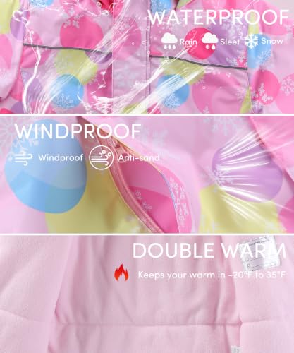 Image of Hiheart Boys Girls Winter Ski Jacket & Pants Set 2-Piece Snowsuit
