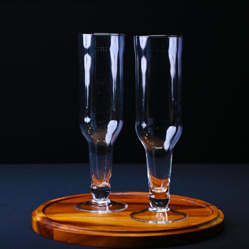 Image of Melbify Inverted Beer Bottle Glass | Set of 2 | 300 ml| Unique & Stylish | Perfect for Craft Beer | Tall Beer Glass | Exclusive | Quirky| Premium | Imported