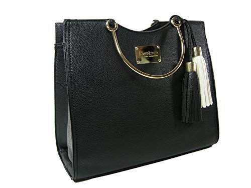 New Bebe Logo Tote Purse Crossbody Hand Bag Black Shopper Gold Metal Handles Buy Online In Jamaica At Jamaica Desertcart Com Productid