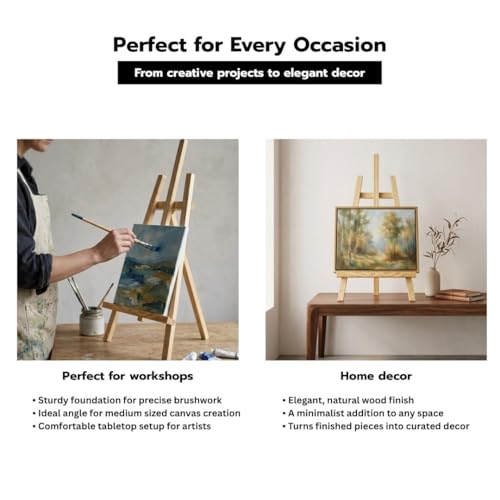 Image of Grandink 24 Inch Wooden H-Frame Tabletop Easel Stand 12mm (Pack of 1)