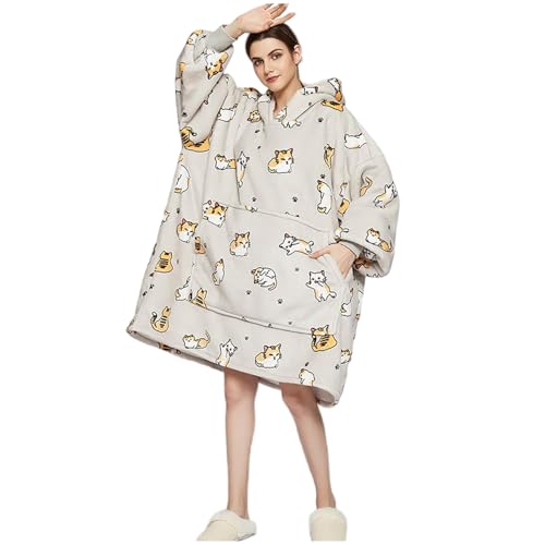FELOVE Sweat à Capuche Surdimensionné,Hoodie Couverture Couverture a Capuche Hive，Plaid à...