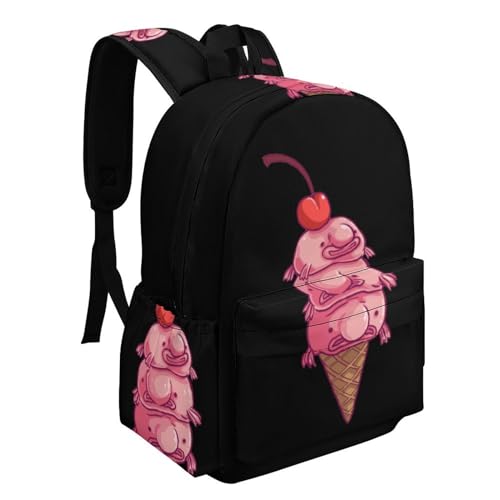 Blobfish Cherry Ice Cream Laptop Backpack for Women Men Cute Shoulder Bag Printed Daypack for Travel Sports Work2