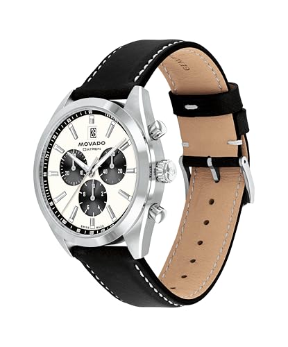 Movado Heritage Series Datron Men's Watch - Swiss Quartz Chronograph Movement, Calfskin Strap - 5 ATM Water Resistance - Sport Luxury Fashion Timepiece for Him - 41mm2