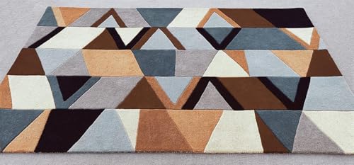 Image of Carpets and Rugs Handwoven Woolen Thick Floral and Contemporary Designs for Area Rugs, Carpets for Living Room, Bedroom, Hall Size 5x7 feet