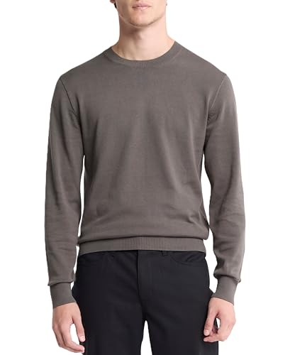Calvin Klein Men's Supima Cotton Solid Monogram Logo Sweater