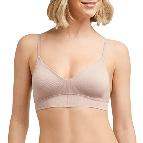Image of Maidenform Women's M Rib Seamless Bralette, Soft Wireless Pullover Bra, Convertible Straps