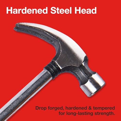 Amtech - Straight Claw Hammer, Framing Hammer for General DIY and Construction Work, Durable Tempered Steel, Lightweight Hand Tool with Comfortable Non-Slip Grip (8oz/ 225g) - Image 6