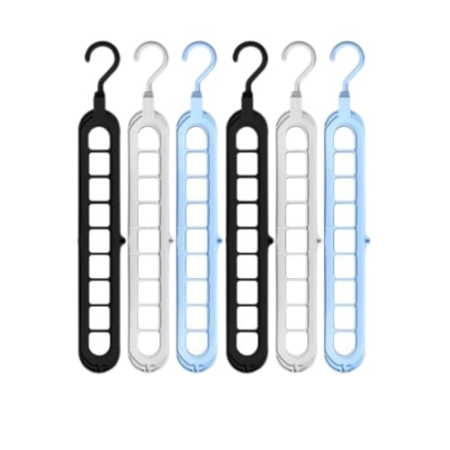 Kit Com 6 Cabide Mágico Organizador 9 Furos Multifuncional Organizador De Roupas Múltiplas Funções Economiza Espaço 412 6guZ6QL. SL500