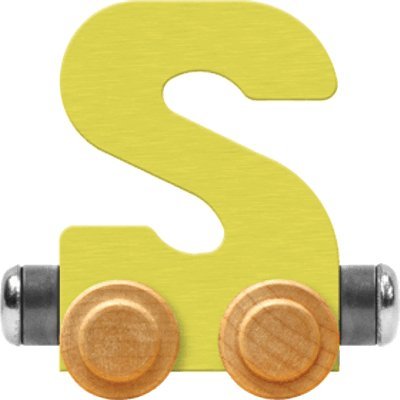 Maple Landmark NameTrain Pastel Letter Car S - Made in USA (Yellow)