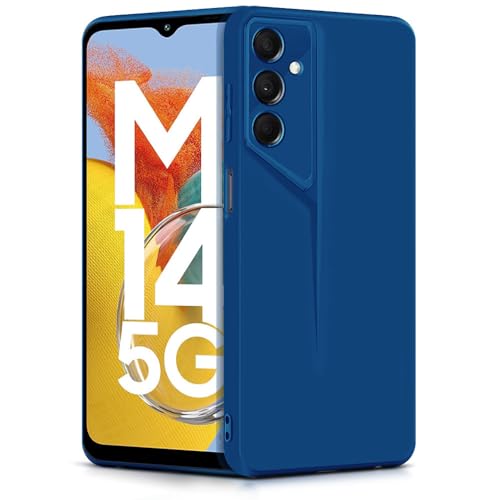 Image of WOW IMAGINE Slim Back Cover for Samsung Galaxy M14 5G | Blade Series Ultra Thin Case with Lightweight Design | Camera Protection | Soft Matte Silicone Flexible Mobile Case - Blue