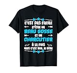 Citation : c'est pas facile d'être charcutier et Bau Gosse. Cadeau déco charcutier, Vêtement graphique drôle pour charcutier passionné de Charcuterie, déco anniv t-shirt charcutier, cadeau anniversaire pour charcutier