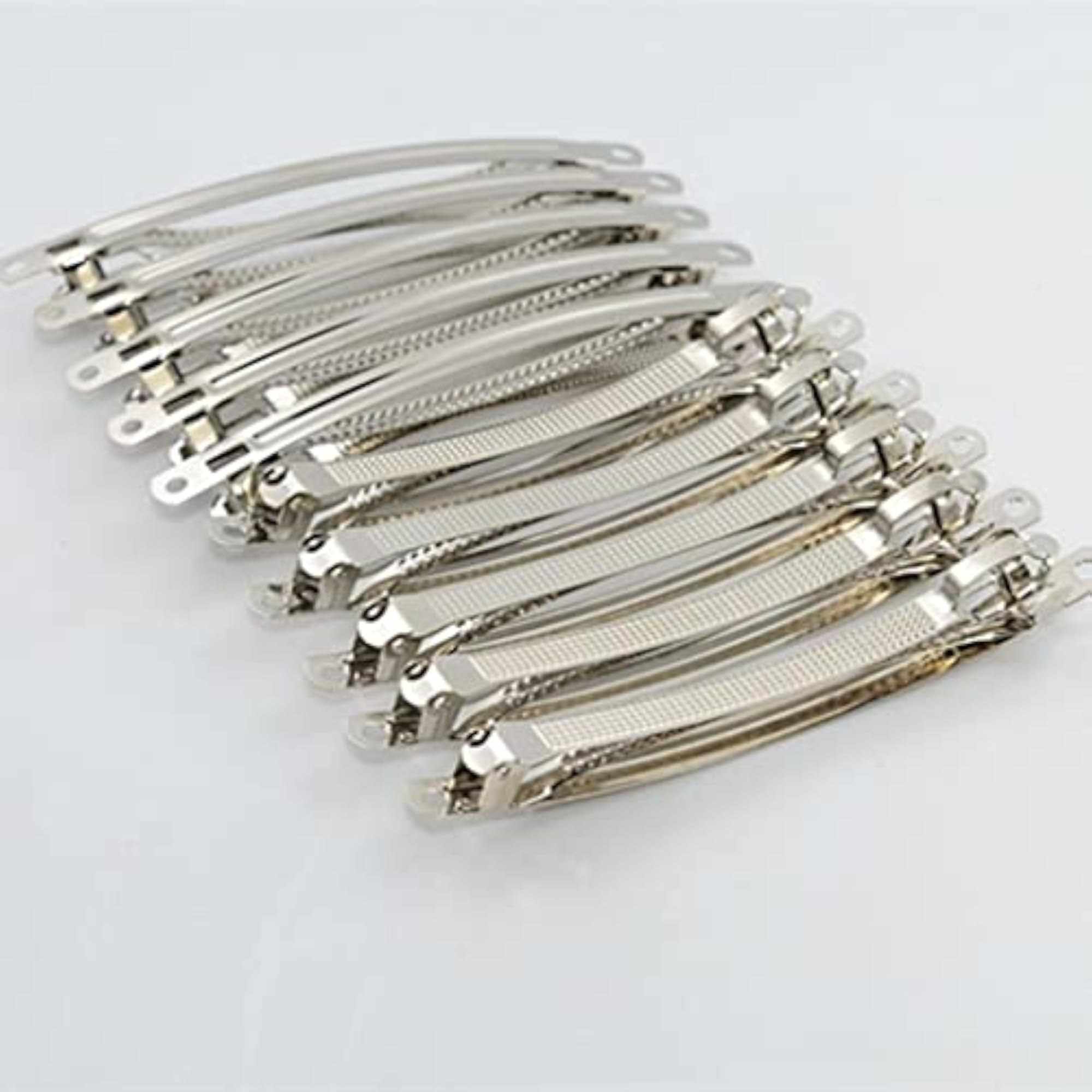 3x10pcs Silver French Style Hair Clips for DIY Craft