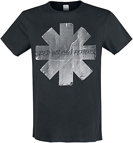 Red Hot Chili Peppers Amplified Collection – Duct Tape Homme T-Shirt Manches Courtes Noir S - Les Beatles, Paul McCartney, John Lennon, RIngo Starr, George Harrison Red Hot Chili Peppers Amplified Collection - Duct Tape Homme T-Shirt Manches Courtes Noir S