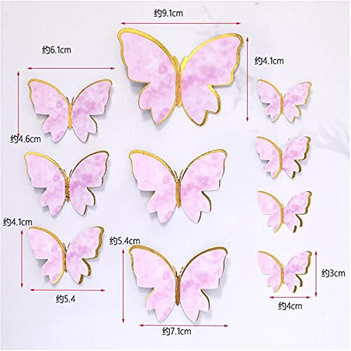 22Pcs Pink Butterfly Cupcake Toppers And 1Pcs Gold Metal Acrylic Panel Happy Birthday Cake Toppers Cake Decorations For Girls Women Happy Birthday Wedding Party Food Decorations Supplies #TOP1