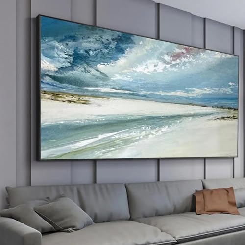 Affiches d'art mural océan bleu et toile paysage abstrait 70x140cm