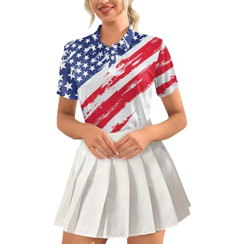 Womens Polo Shirts Hawaiian Golf Shirts Short Sleeve Moisture Wicking Quick Dry Athletic Sport Golf Outfit for Women2