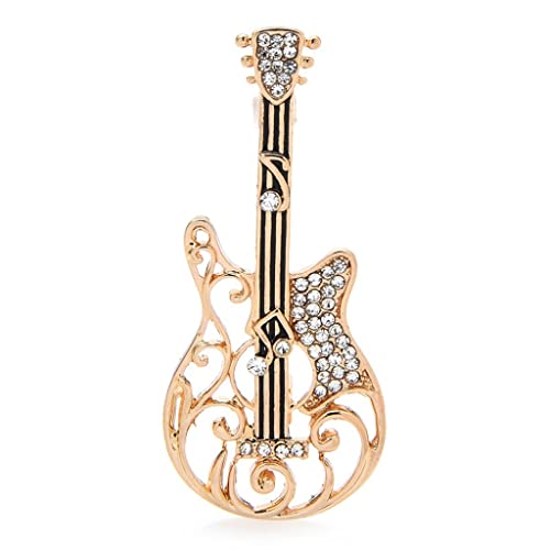 KYUSAR Brooch Brooches Rhinestone Guitar Brooches For Women Men Music Instrument Party Office Brooch Pins Gifts Brooches Pins