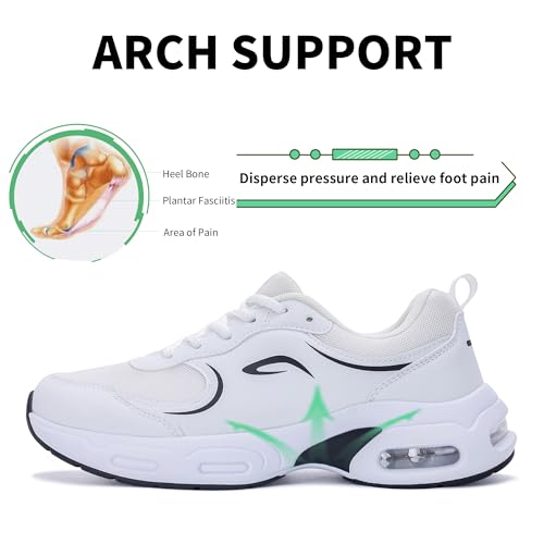 Womens Walking Shoes with Arch Support | Orthotic Sneakers for Plantar Fasciitis Foot Heel Pain Relief | Tennis Running Shoes US 6.5-112
