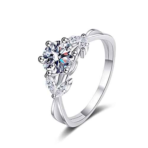 Bague Femme Argent 925 éclatant et moissanite fleur 1ct aux finitions haute joaillerie