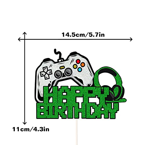 Video Game Happy Birthday Cake Topper-Gaming Theme Birthday Decoration-Boys Girls Gamer Party Cake Pick -Game Fans Party Supplies #TOP23