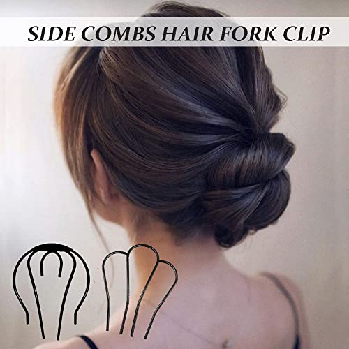 6Pcs Side Combs Hair Fork Clip, U-Shape Alloy Hair Sticks, Vintage Teeth Hair Side Combs, For Women Hair Styling Tool Accessories #TOP1