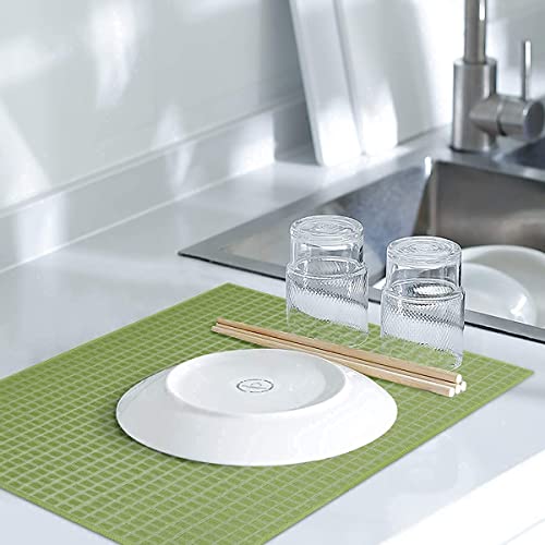 Image of RECLUSE Microfiber Reversible Dish Drying Mats,Drying mat for Kitchen Utensils Drying mat Water Absorbent mats for Kitchen Items(Multi Color)