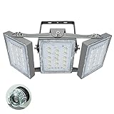 STASUN LED Außenstrahler mit Tageslichtsensor, 90W LED Flutlicht, 8100 Lumen, Superhell LED Fluter, IP66 Wasserfest, 5000 K Tageslicht,mit 3 verstellbaren Köpfen für Garten, Garage