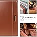 Padfolio/Resume Portfolio Folder for Women Men, WAVEYU Cute Chic Padfolio Cover Folder, Conference/Legal Document Organizer with Letter/A4 Size Clipboard, Document Sleeve, Brown