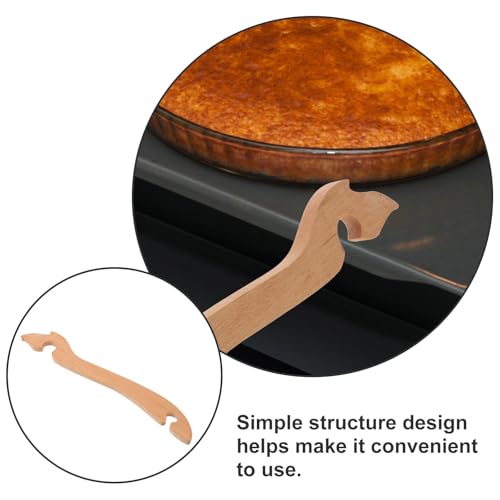 Baluue Wood Oven Rack Puller, Ergonomic Curved Design, Heat Resistant Tool for Toaster Oven, Baking, Microwave, Refrigerator, 11.02 Inch, Khaki