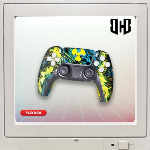 Image of Radioactiive Custom PS-5 Controller Wireless compatible with Play-Station 5 Console by BCB Controllers | Proudly Customized in USA with Permanent HYDRO-DIP Printing (NOT JUST A SKIN)