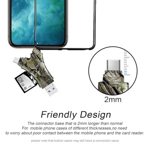 SD Card Reader for iPhone/ipad/Android/Mac/Computer/Camera,4 in1 Micro SD Card Reader Trail Camera Viewer, Portable Memory Card Reader SD Card Adapter for SD and TF Cards - Thumbnail 6