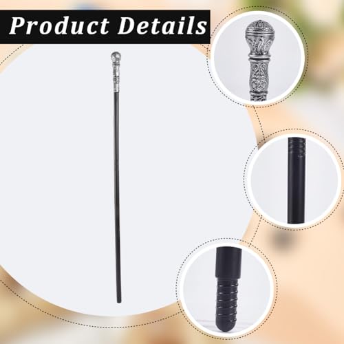 Image of GORGECRAFT Antique Cane Vintage Walking Stick Halloween Party Decorative Cosplay Costume Cane Handle Knob Costume Accessories